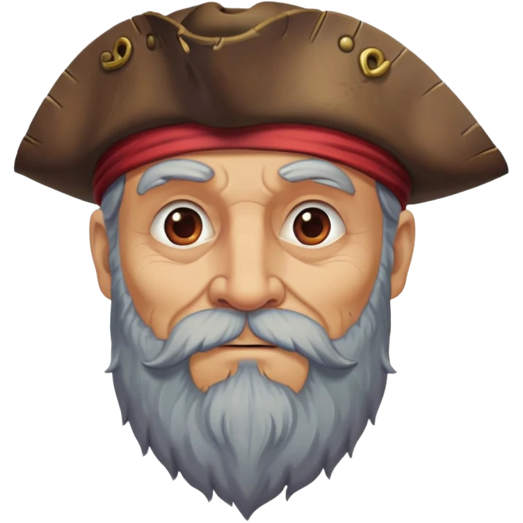 Old bearded pirate with heart eyes looking with admiration emoji