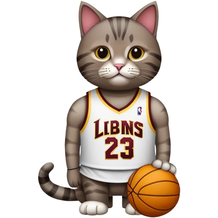 cat wearing lebron james jersey emoji