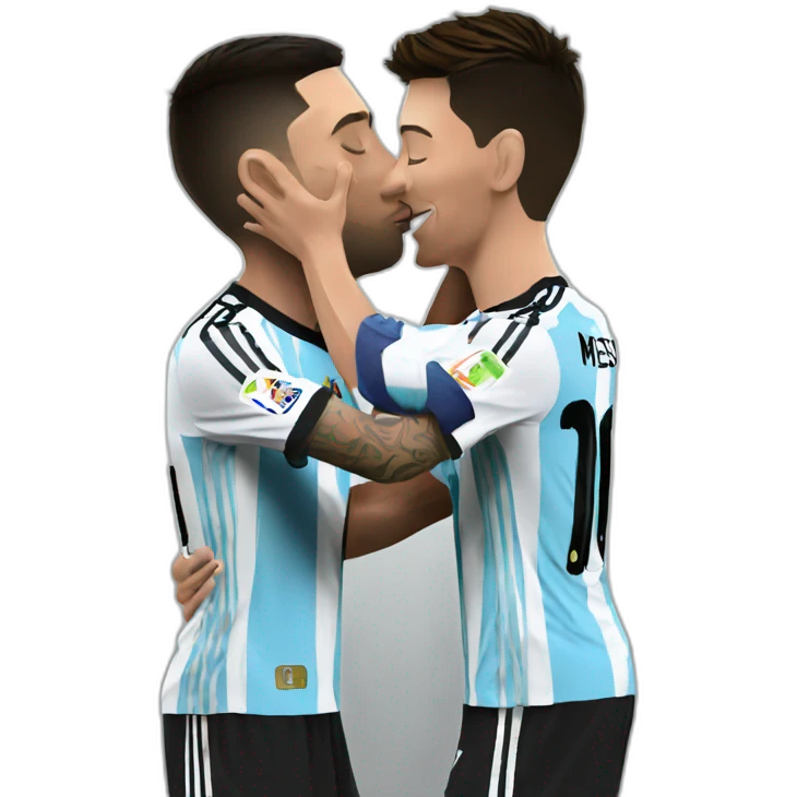 Ronaldo kiss messi emoji