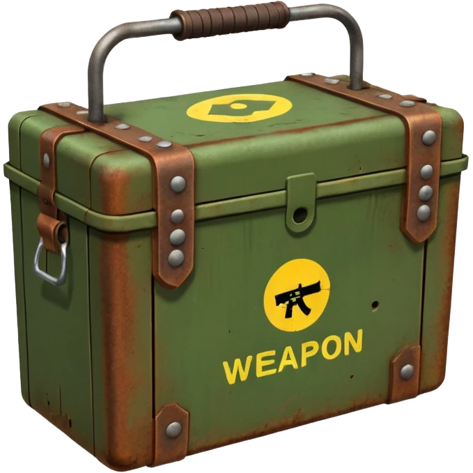 green military box with with an inscription weapon emoji