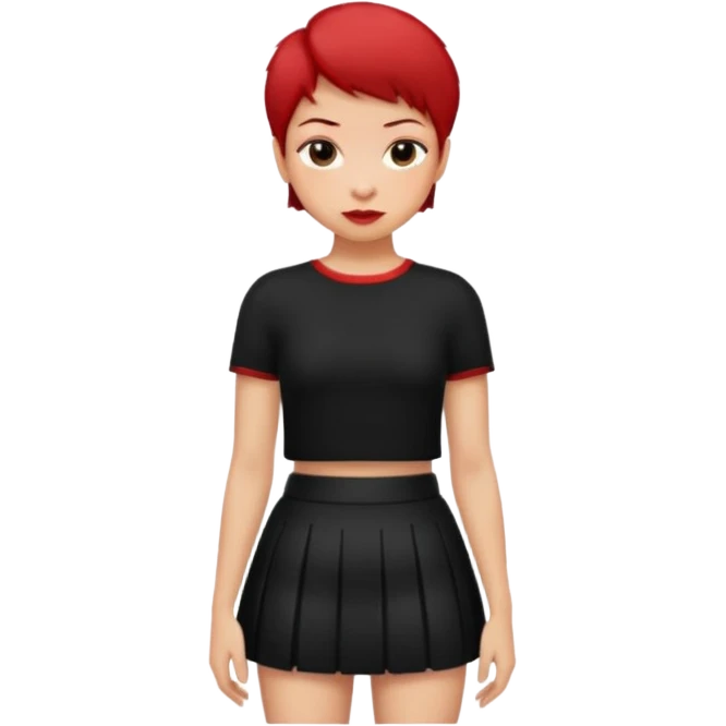 black red skirt mini emoji
