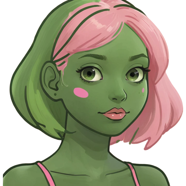 girl with pink and blonde hair emoji