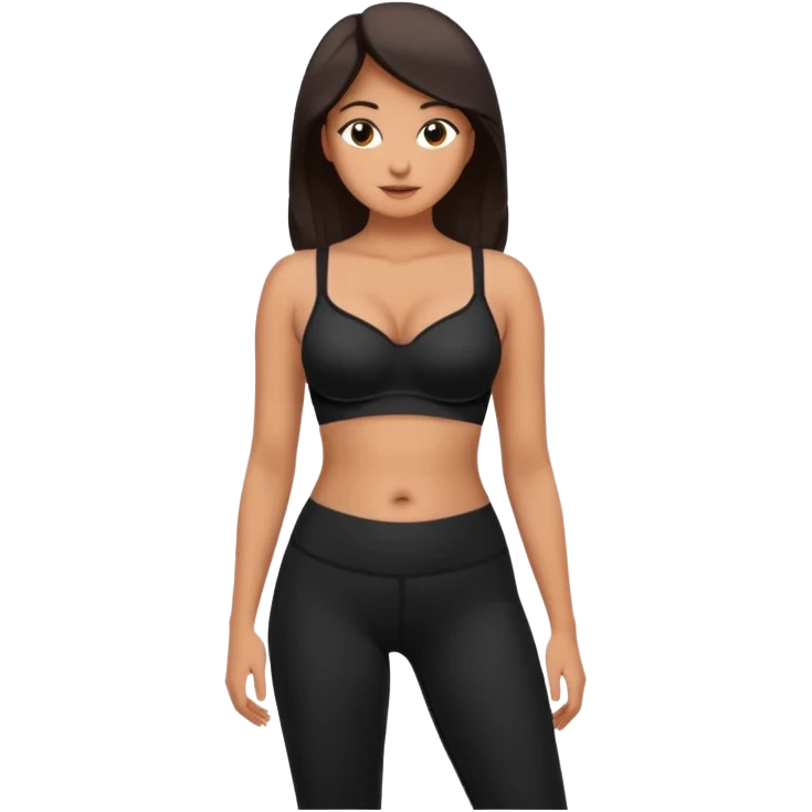 legging brassière noir ventre nombril femme  emoji