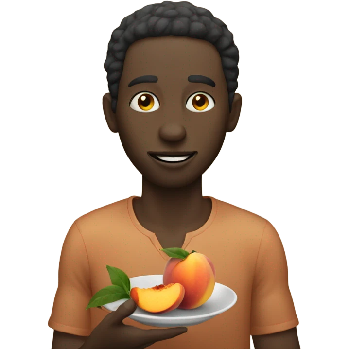 african man eating a peach emoji