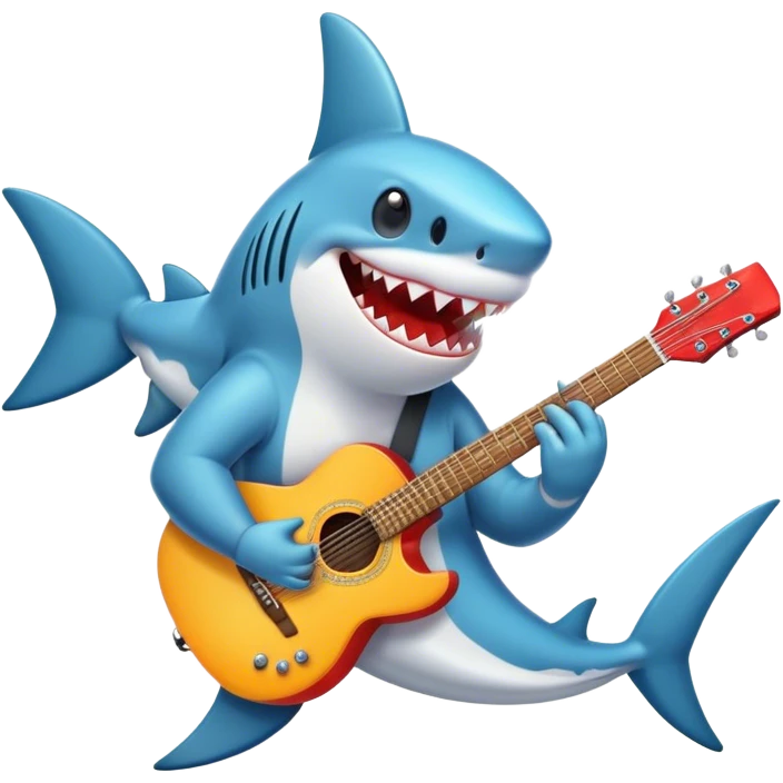 Shark playing guitar emoji