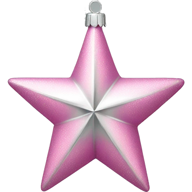 Pink and silver christmas decoration star emoji