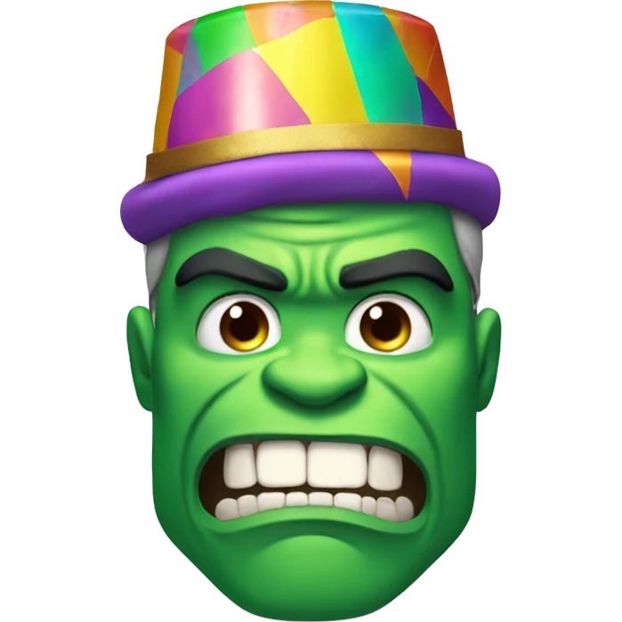 Incredible Hulk with a party hat emoji
