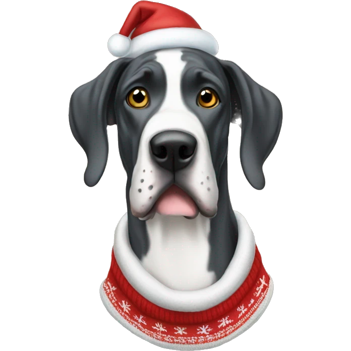 great dane wearing christmas sweater emoji