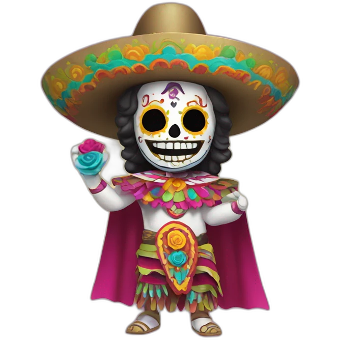 Colorful el muerte mexican smiling god emoji