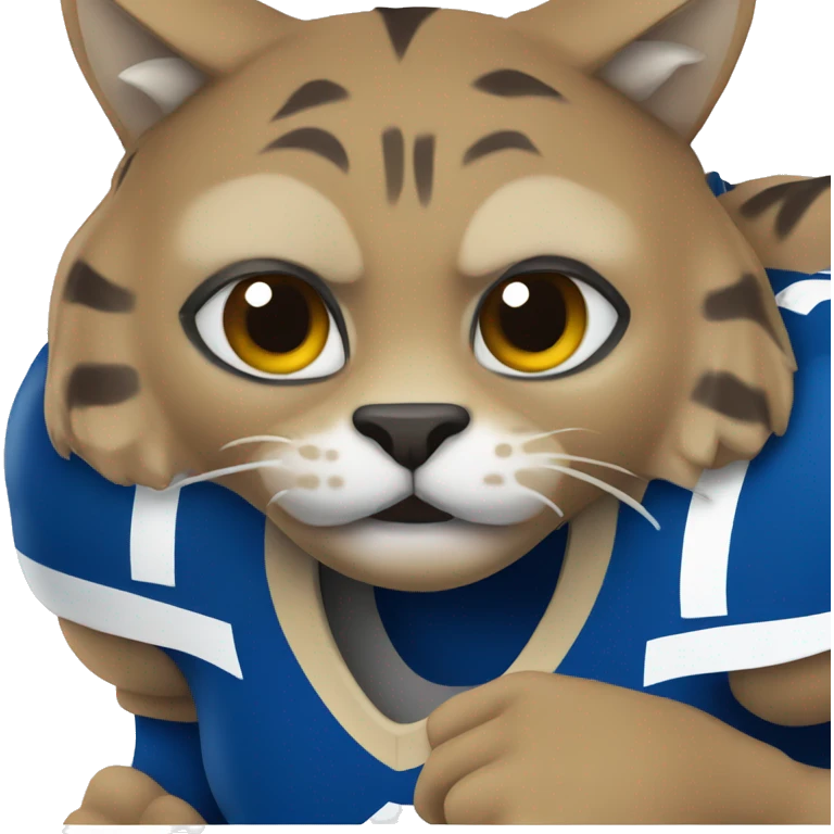wildcat wearing blue football jersey emoji