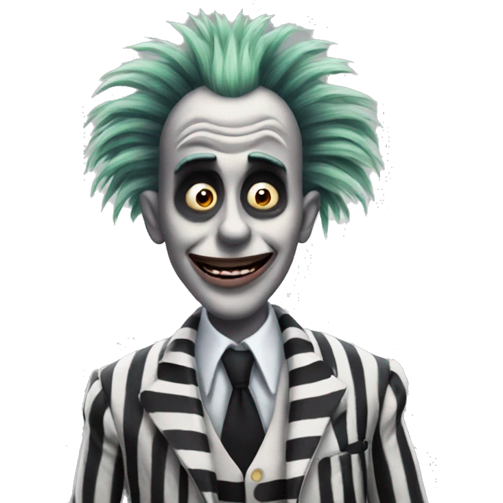 Beetlejuice giving a hand salute emoji