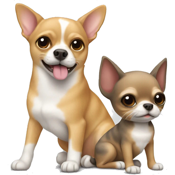 cat and chihuahua emoji
