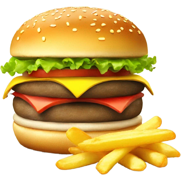 Really yummy burger and chips emoji
