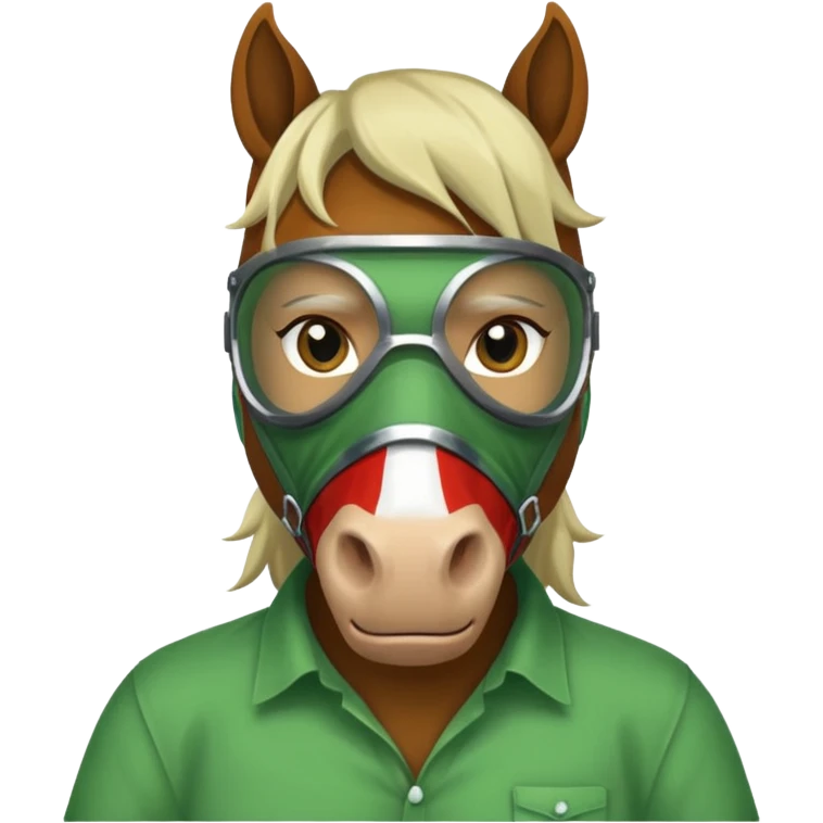 horse with green mask and shirt emoji