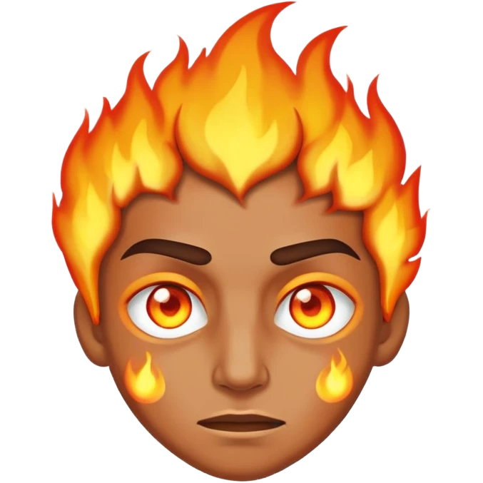 Cynical face with fire glowing in the eyes emoji
