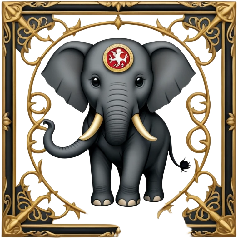 Republican Party Elephant but in a Game Of Thrones Intro Sigil Form - in a square picture frame emoji