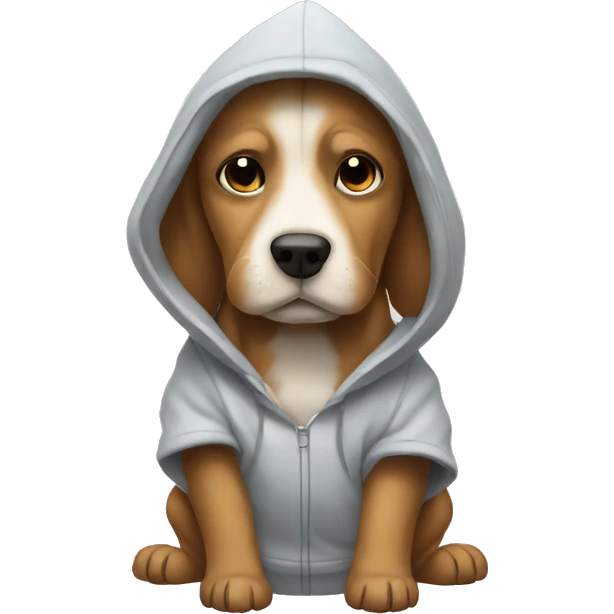 Dog wearing a hoodie  emoji