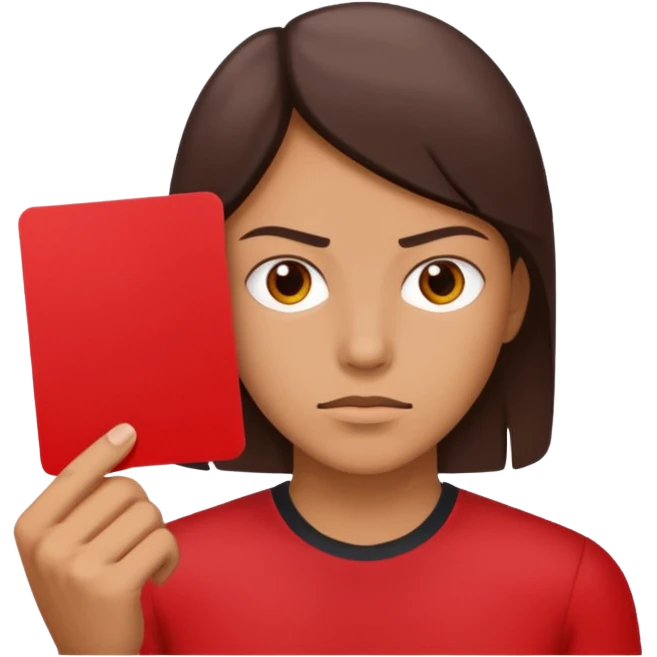 Half with red card emoji