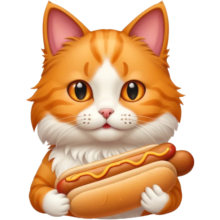 cat holding hot dog emoji