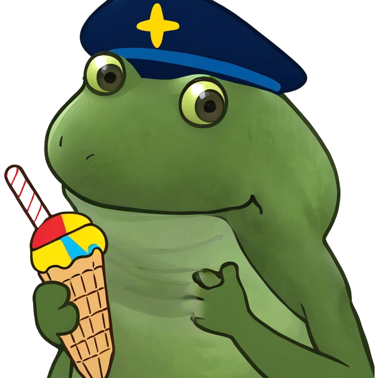 wearing a propeller hat, eating a popsicle emoji