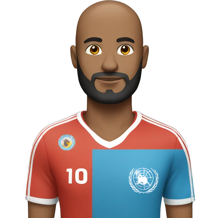 un mec sans cheveux  avec barbe maillot de foot  emoji