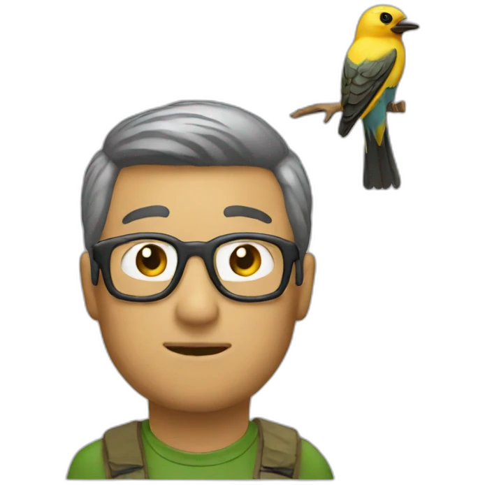 Birding man emoji