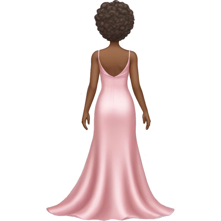 Light pink long satin dress emoji