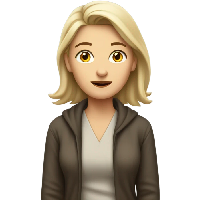 white woman shrugs emoji
