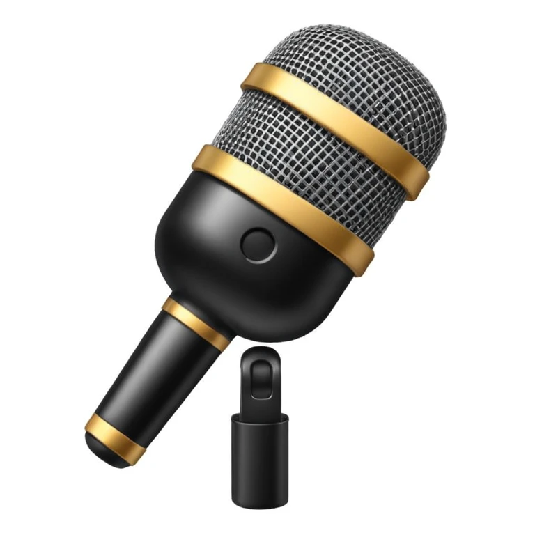 custom microphone emoji, unique design, modern, simple, clear details emoji