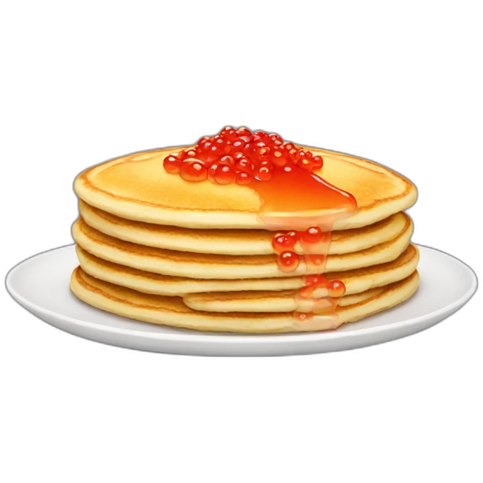 Pancake with big red caviar emoji