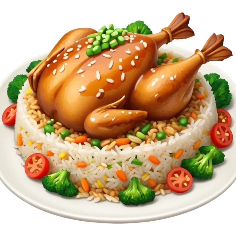 Teriyaki chicken and fried rice emoji
