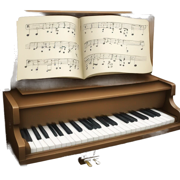 Piano with notes coming out  emoji