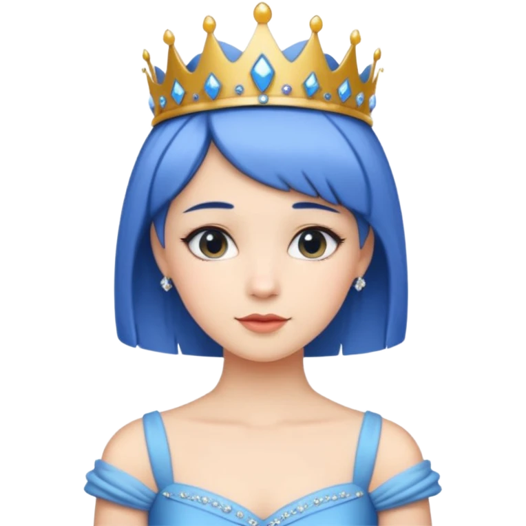 Princess with short blue hair emoji