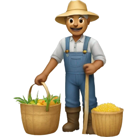 farmer grandfather working in the field emoji