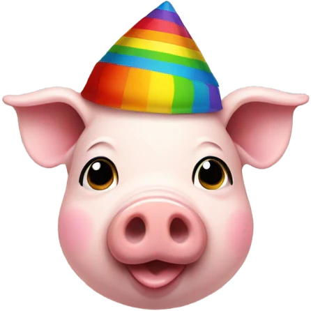 Pig with a rainbow hat emoji