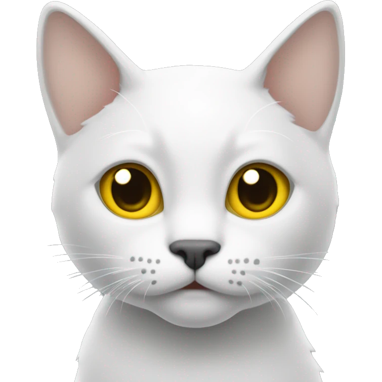 Un gato blanco con manchas amarillas y gris  emoji
