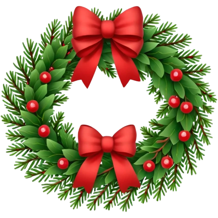 Christmas fir wreath emoji