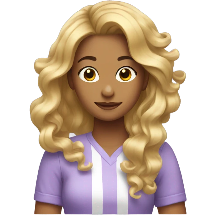 girl with 3b hair doing her hair emoji