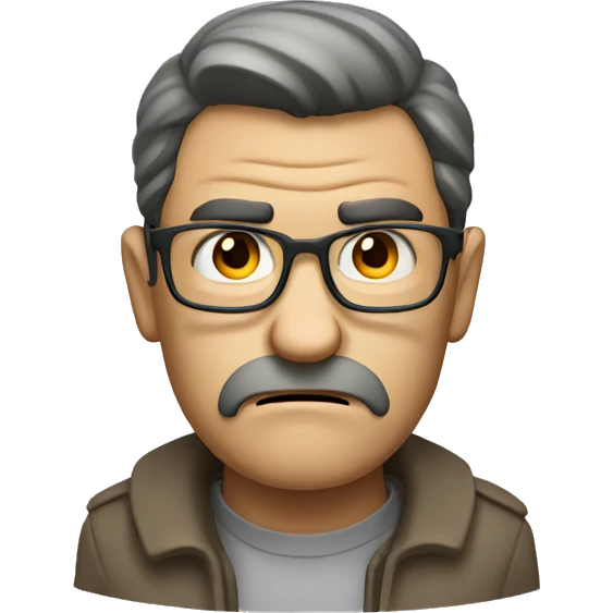 neutral angry man with glass emoji