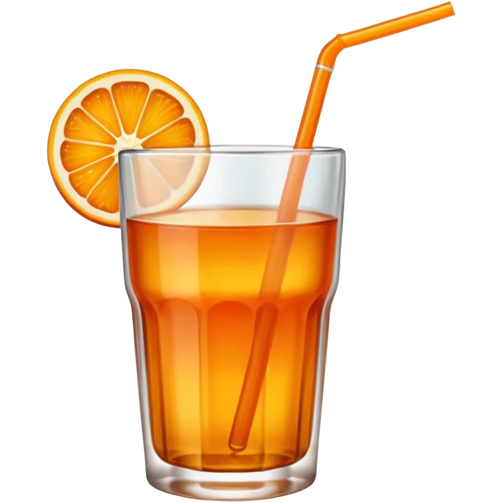 Orange drink, smooth glass cup, no straw no orange slice.  emoji