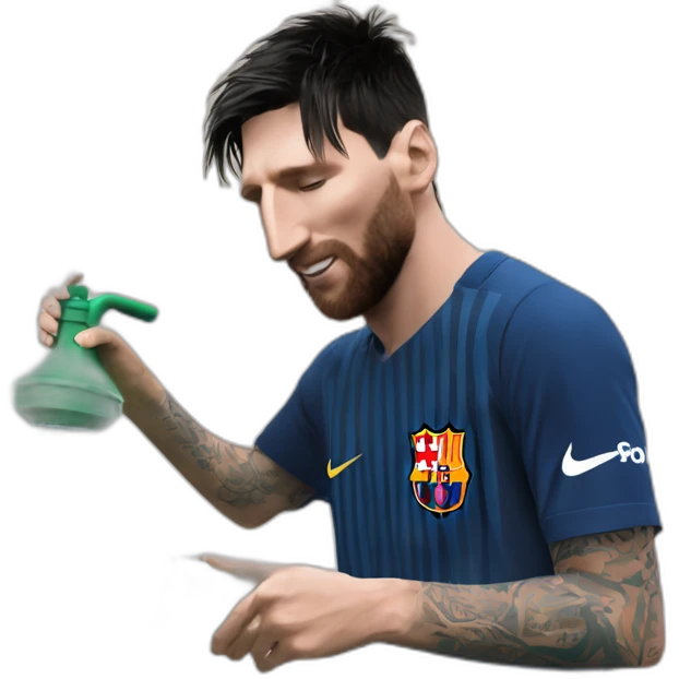 Messi watering reyal madred emoji