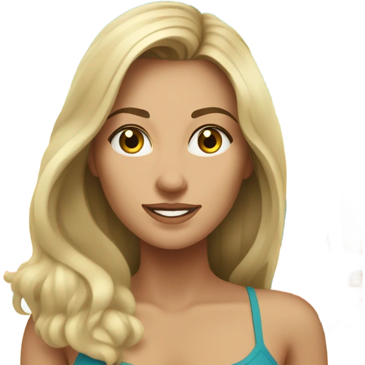 beach body woman caucasian long hair emoji