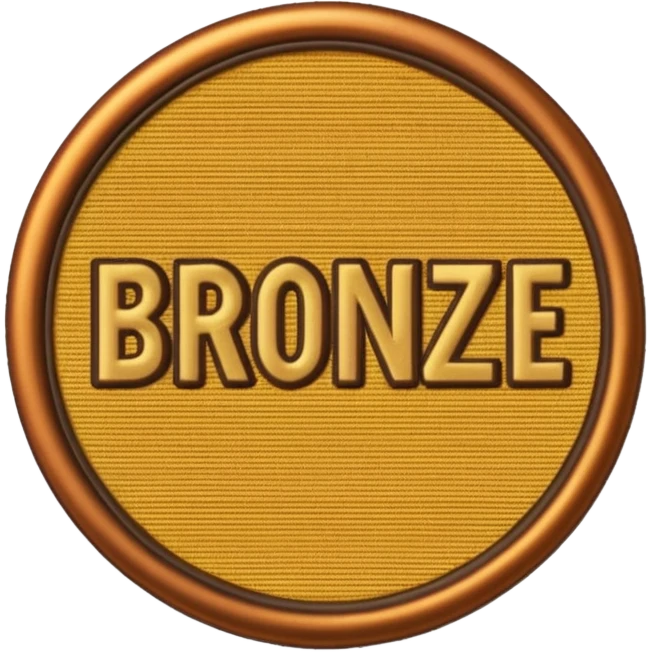 An embroidered patch with the word "BRONZE" on it emoji