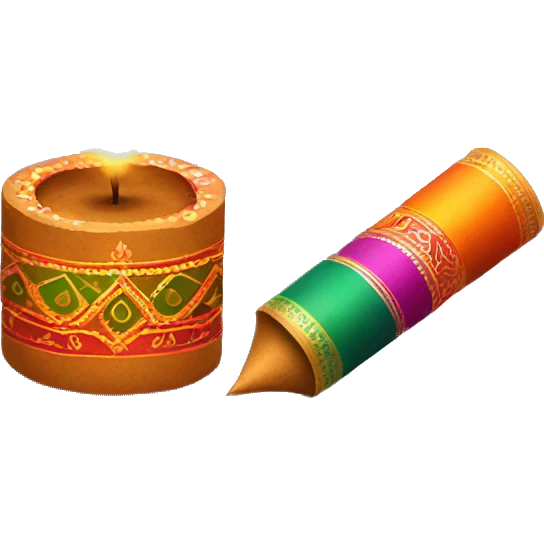 Diwali crackers and Diya emoji