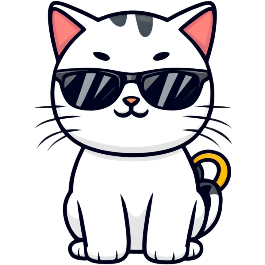 cool cat wearing sunglasses emoji
