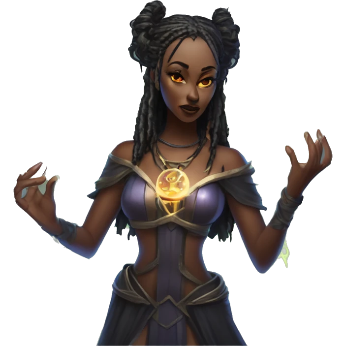 "Technomancy is the use of magic or mystical powers to control and manipulate technology” + "It's kind of like cyberpunk magic or how in some games, characters hack into systems using magic." 🖥️⚡🧙‍♂️ Make a ancient vampire technomancy goddess emoji