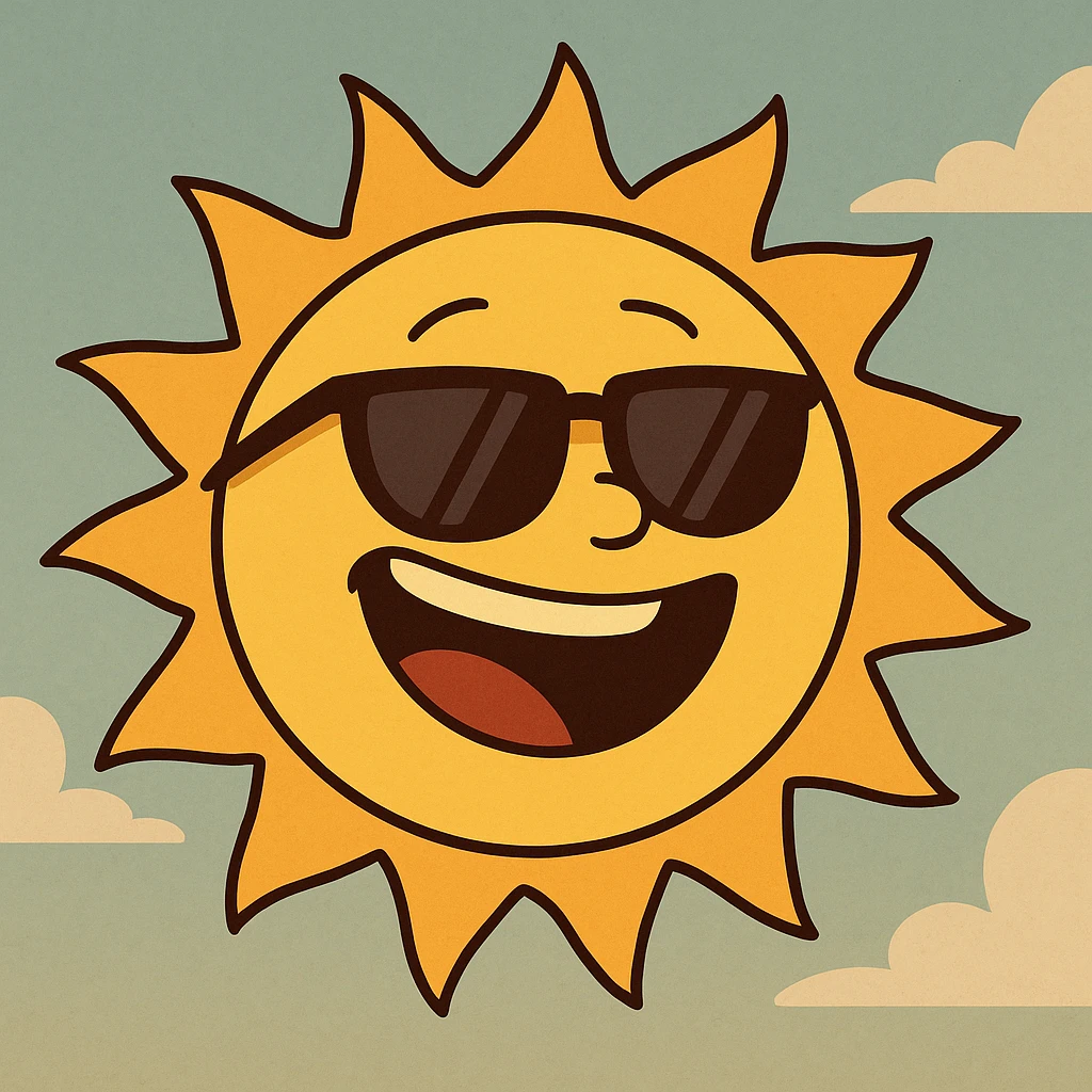 a cheerful sun with sunglasses emoji