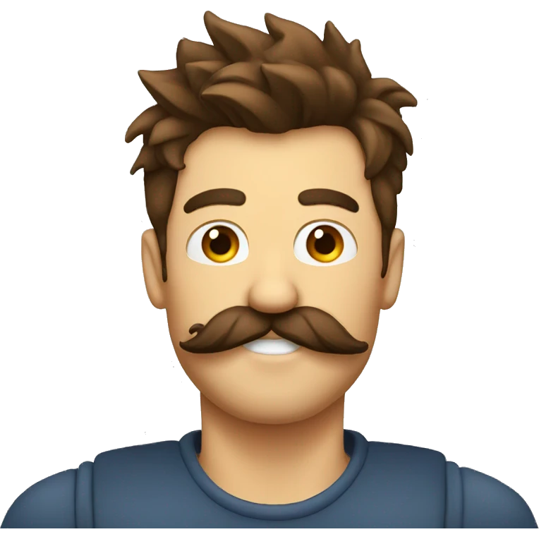 spiked brown hair guy mustache  drinking a beer  emoji