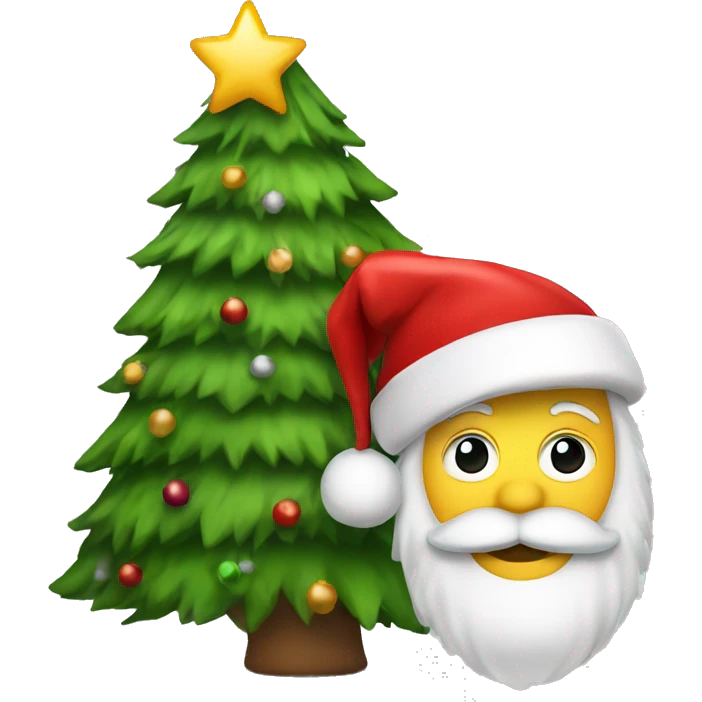 Christmas tree with Santa hat  emoji