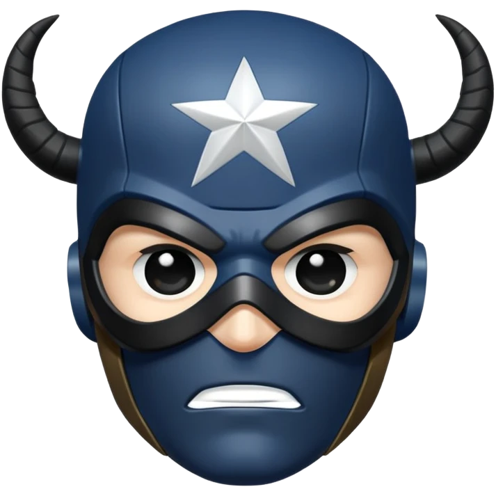 captain america face with black mask and hydra logo on top emoji